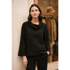 Habitat Clothes Womens Black Cowl Neck Long Sleeve Top Relaxed‎ Fit XS Lagenlook